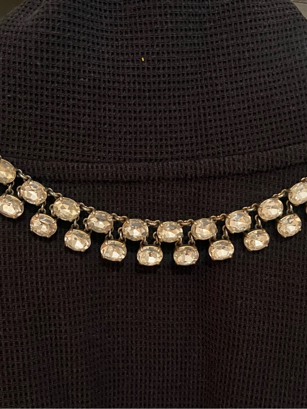 J. Crew Clear Crystal Collar Necklace with Gold-Tone Accents
